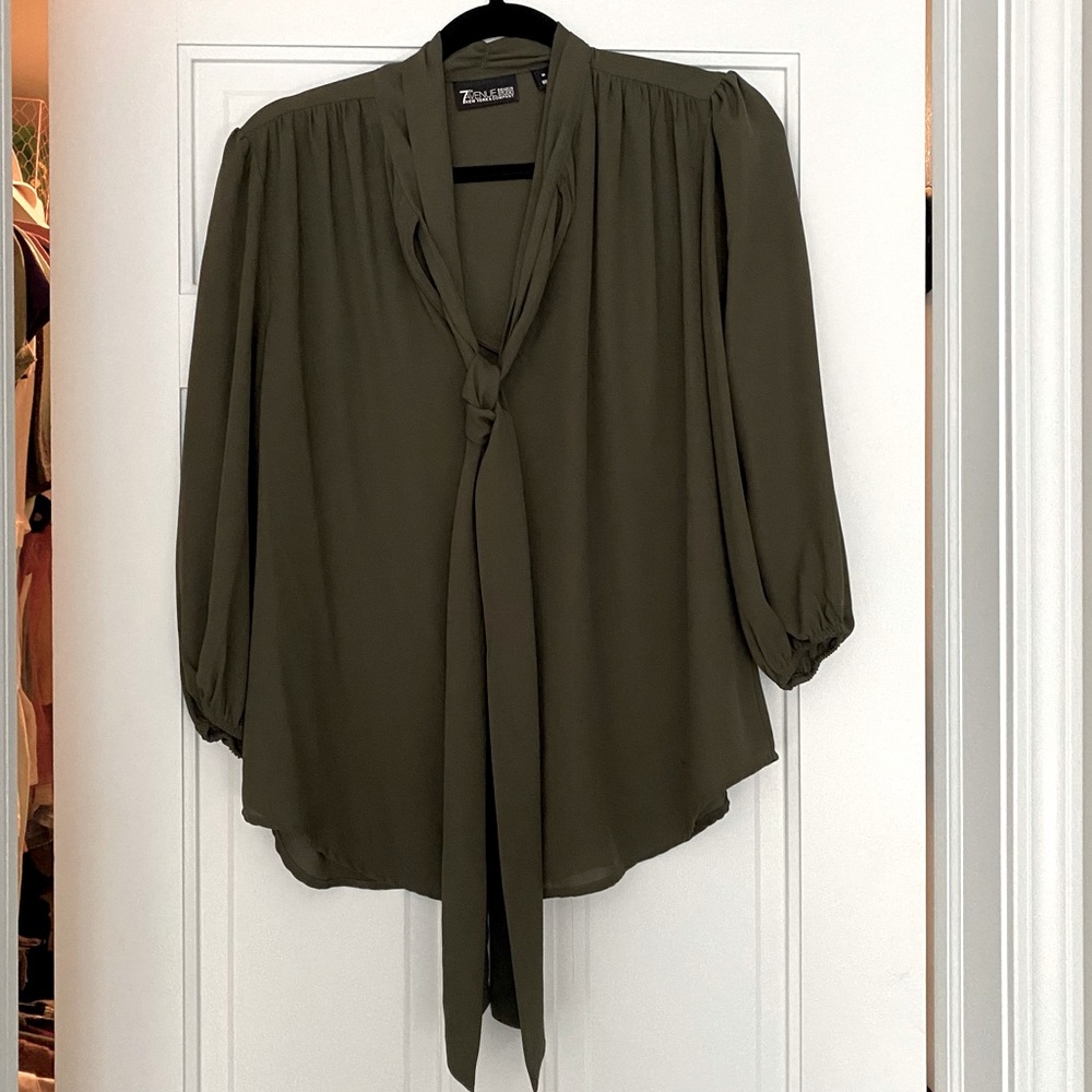 7th Avenue Design Studio New York & Company Olive Blouse